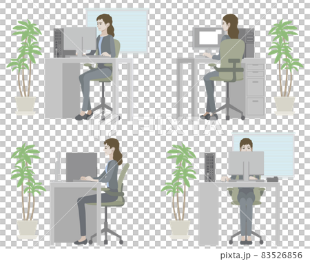 オフィスでパソコン作業をする女性 オフィスでパソコン作業をする女性 83526856