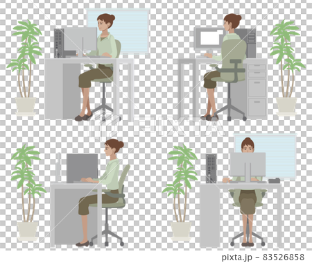 オフィスでパソコン作業をする女性 オフィスでパソコン作業をする女性 83526858