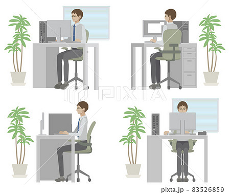 オフィスでパソコン作業をする男性 83526859