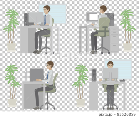 オフィスでパソコン作業をする男性 83526859