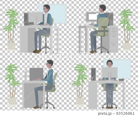 オフィスでパソコン作業をする男性 83526861