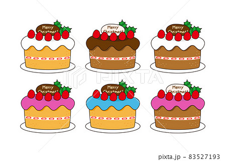 色とりどりのクリスマスケーキ 6パターン セット 色とりどりのクリスマスケーキ 6パターン セット 83527193