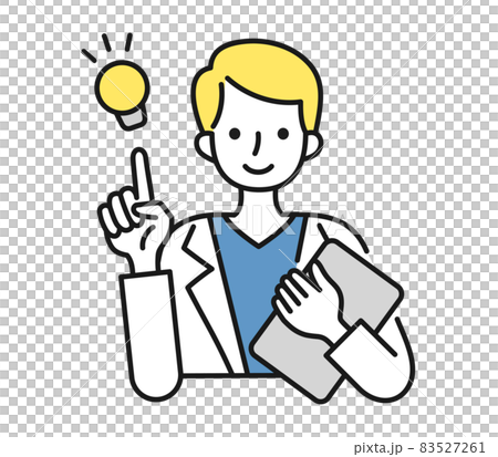 提案をする白衣を着た男性の看護師/医師のイラスト素材 提案をする白衣を着た男性の看護師/医師のイラスト素材 83527261
