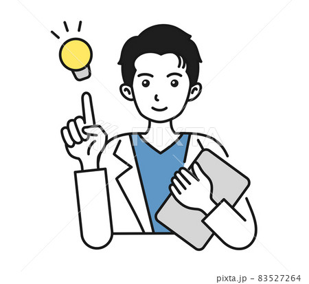 提案をする白衣を着た男性の看護師/医師のイラスト素材 提案をする白衣を着た男性の看護師/医師のイラスト素材 83527264