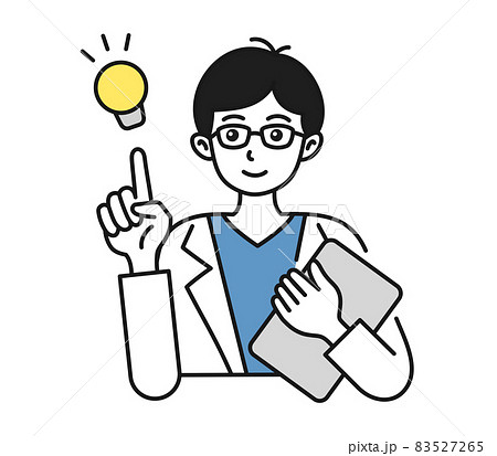 提案をする白衣を着た男性の看護師/医師のイラスト素材 提案をする白衣を着た男性の看護師/医師のイラスト素材 83527265