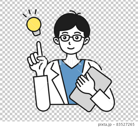 提案をする白衣を着た男性の看護師/医師のイラスト素材 提案をする白衣を着た男性の看護師/医師のイラスト素材 83527265