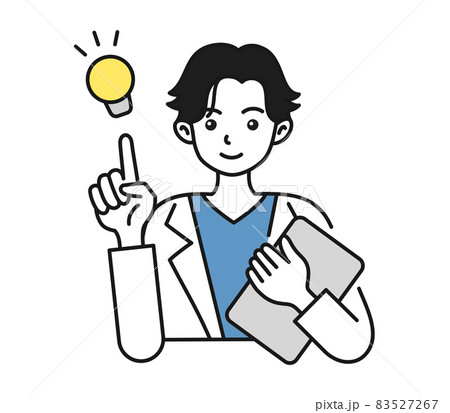 提案をする白衣を着た男性の看護師/医師のイラスト素材 提案をする白衣を着た男性の看護師/医師のイラスト素材 83527267