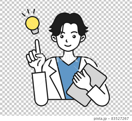 提案をする白衣を着た男性の看護師/医師のイラスト素材 提案をする白衣を着た男性の看護師/医師のイラスト素材 83527267