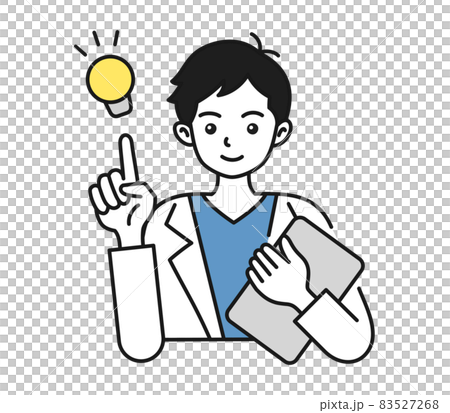提案をする白衣を着た男性の看護師/医師のイラスト素材 提案をする白衣を着た男性の看護師/医師のイラスト素材 83527268