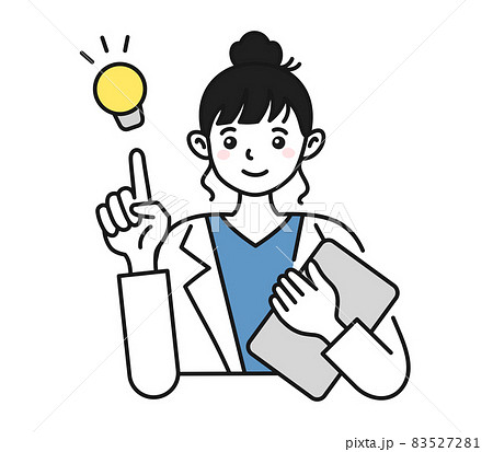 提案をする白衣を着た女性の看護師/医師のイラスト素材 提案をする白衣を着た女性の看護師/医師のイラスト素材 83527281