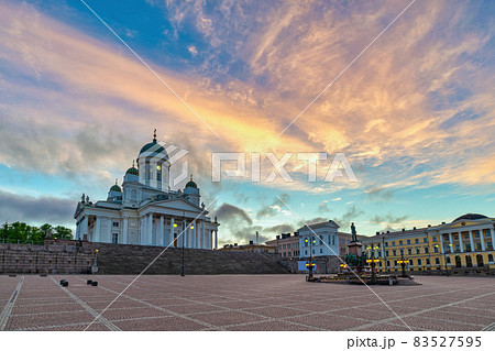 Helsinki Finland, sunrise city skyline at Helsinki Cathedral and Senate Square Helsinki Finland, sunrise city skyline at Helsinki Cathedral and Senate Square 83527595