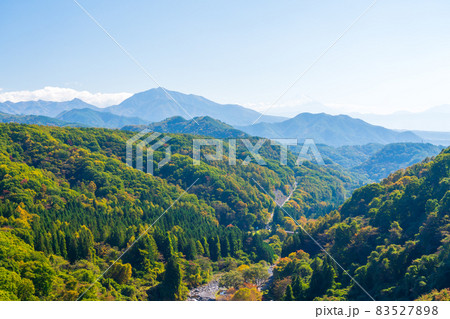 八ヶ岳高原大橋から川俣川の渓谷を見下ろす 83527898