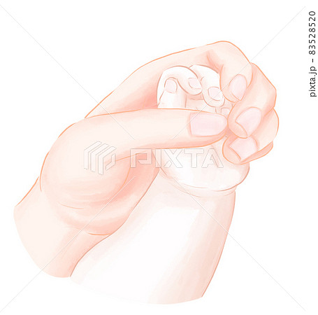 赤ちゃんの手を握る大人の手 83528520