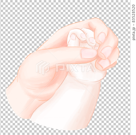 赤ちゃんの手を握る大人の手 83528520