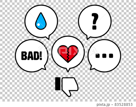 ハンドサインと低評価アイコンの吹き出し 83528853