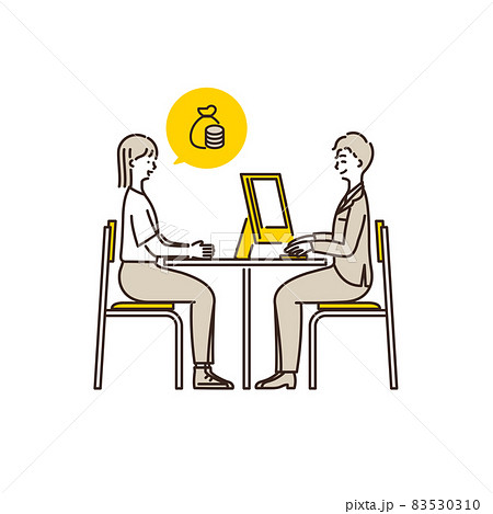 相談をする女性のイラスト 契約 相談 お金の相談 相談をする女性のイラスト 契約 相談 お金の相談 83530310