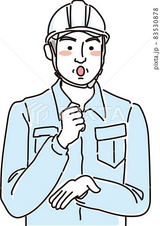 ガテン系ベテラン男性_相槌を打つ 83530878