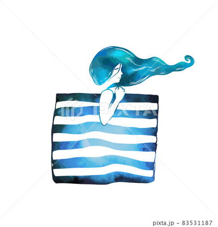 Abstraction Girl sleeps under a blanket. Vector illustration 83531187