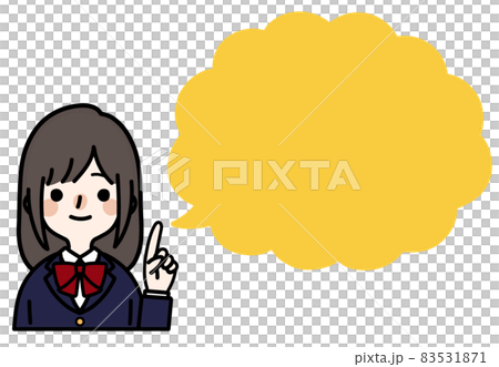 人物イラスト_女子高生_吹き出し 83531871