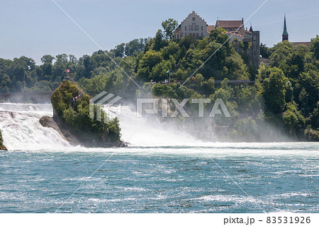 The Rhine Falls is the largest waterfall in Europe in Schaffhausen, Switzerla 83531926