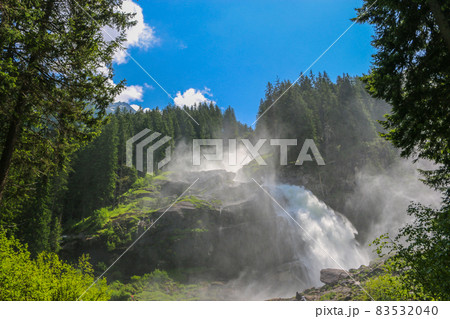 View Alpine inspiring Krimml waterfall in mountains View Alpine inspiring Krimml waterfall in mountains 83532040