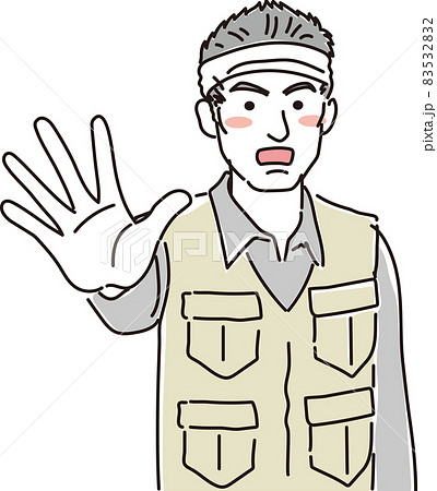 ガテン系はちまき男子_二色風_静止するポーズ 83532832