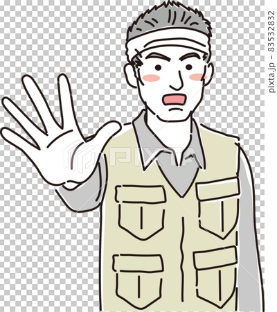 ガテン系はちまき男子_二色風_静止するポーズ 83532832