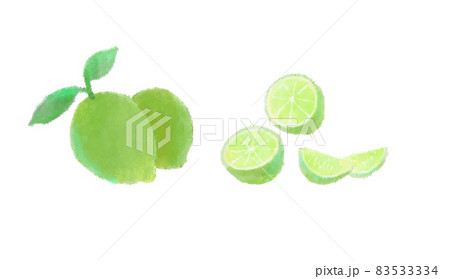 ライムの手描きイラストのイラスト素材