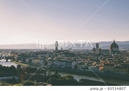 Panoramic view of Florence city from Piazzale Michelangelo Panoramic view of Florence city from Piazzale Michelangelo 83534807