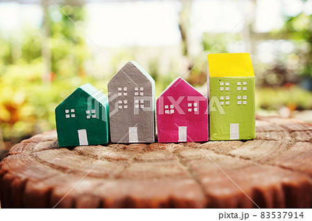Colorful Miniature little houses village Home and Real Estate concept Colorful Miniature little houses village Home and Real Estate concept 83537914