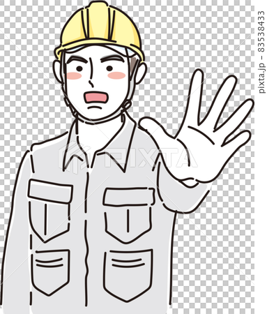 ガテン系男性_二色風_静止するポーズ 83538433