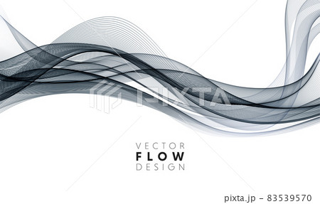 Vector abstract flowing wave lines isolated on white background. Design element for wedding invitation, greeting card 83539570