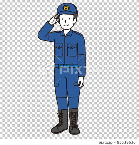 警察官の男性 ： 警察出動服のイラスト素材 [83539636] - PIXTA