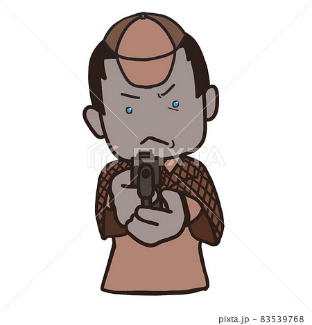 銃を構える中年の探偵（男2） 83539768