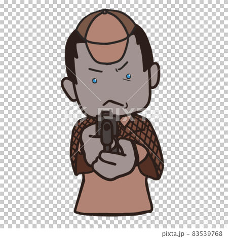 銃を構える中年の探偵（男2） 83539768