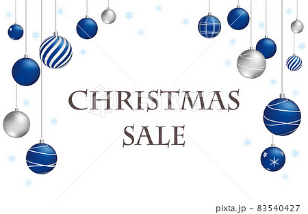 青いクリスマスボールのフレーム 83540427