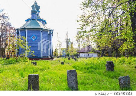 Old wooden church in Open air Museum of Folk Architecture and Folkways of Middle Naddnipryanschina in Pereyaslav, Ukraine Old wooden church in Open air Museum of Folk Architecture and Folkways of Middle Naddnipryanschina in Pereyaslav, Ukraine 83540832