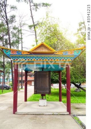 A drum for spinning and reciting prayers to God in a Buddhist temple A drum for spinning and reciting prayers to God in a Buddhist temple 83541215