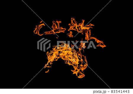 Fire flames on black background isolated. fire patterns Fire flames on black background isolated. fire patterns 83541443