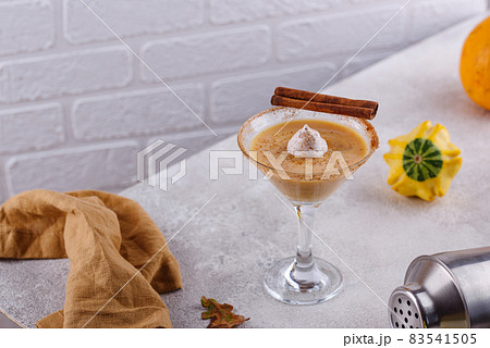 Creamy pumpkin martini cocktail or liquor 83541505