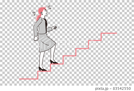 人物 階段をのぼるビジネスパーソン女性 人物 階段をのぼるビジネスパーソン女性 83542550