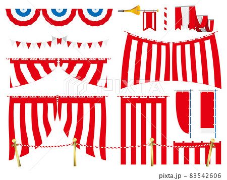 紅白お祝い演出素材のイラスト素材