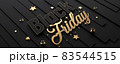 Black paper and golden text 3d illustration. Super friday sale logo for banner, web, header and flyer, design. 83544515