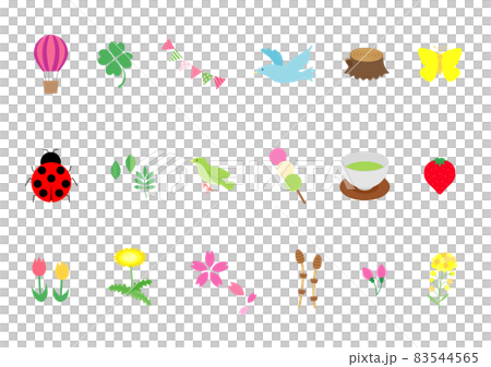 Flat and simple spring illustration set 83544565