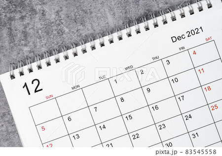 December Calendar 2021 on wooden table background. December Calendar 2021 on wooden table background. 83545558