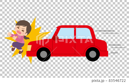 車に轢かれる女性 83546722