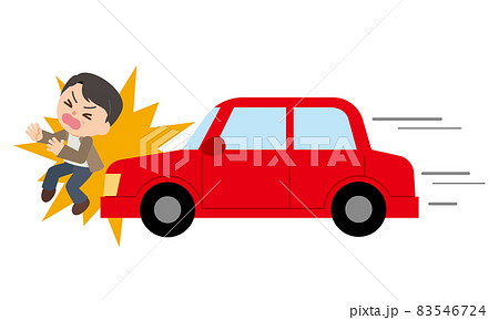 車に轢かれる男性 83546724