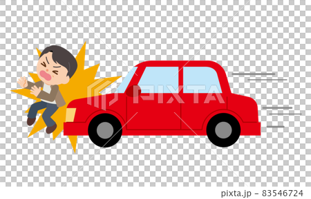 車に轢かれる男性 83546724