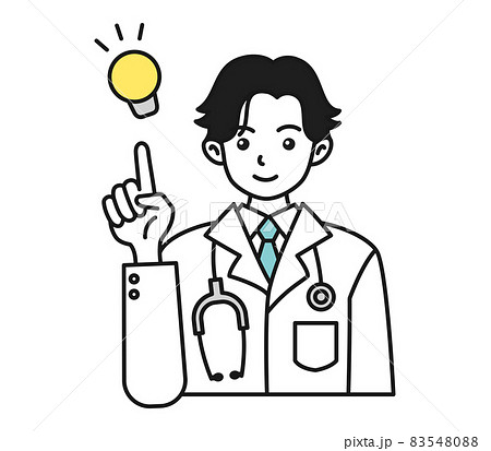 提案をする白衣を着た男性の医者のイラスト素材 提案をする白衣を着た男性の医者のイラスト素材 83548088