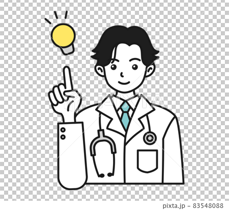提案をする白衣を着た男性の医者のイラスト素材 提案をする白衣を着た男性の医者のイラスト素材 83548088